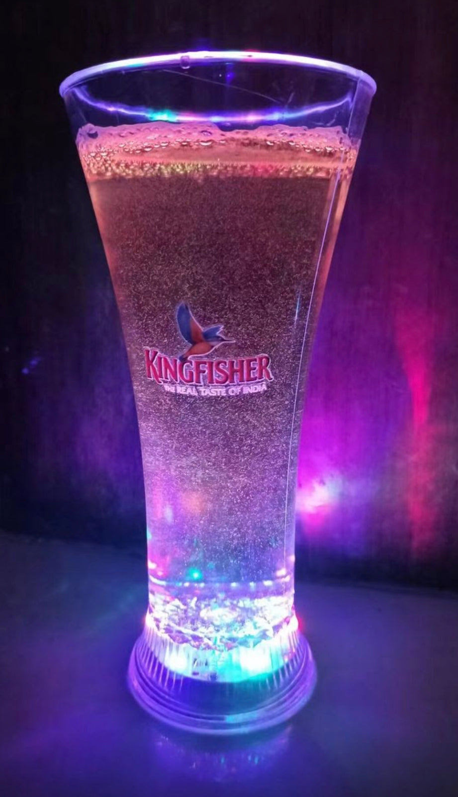 Kingfisher glow beer a cup